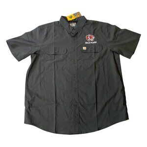 NWT Carhartt Relaxed Fit Black Short-Sleeve Shirt Belle Plaine Logo XL